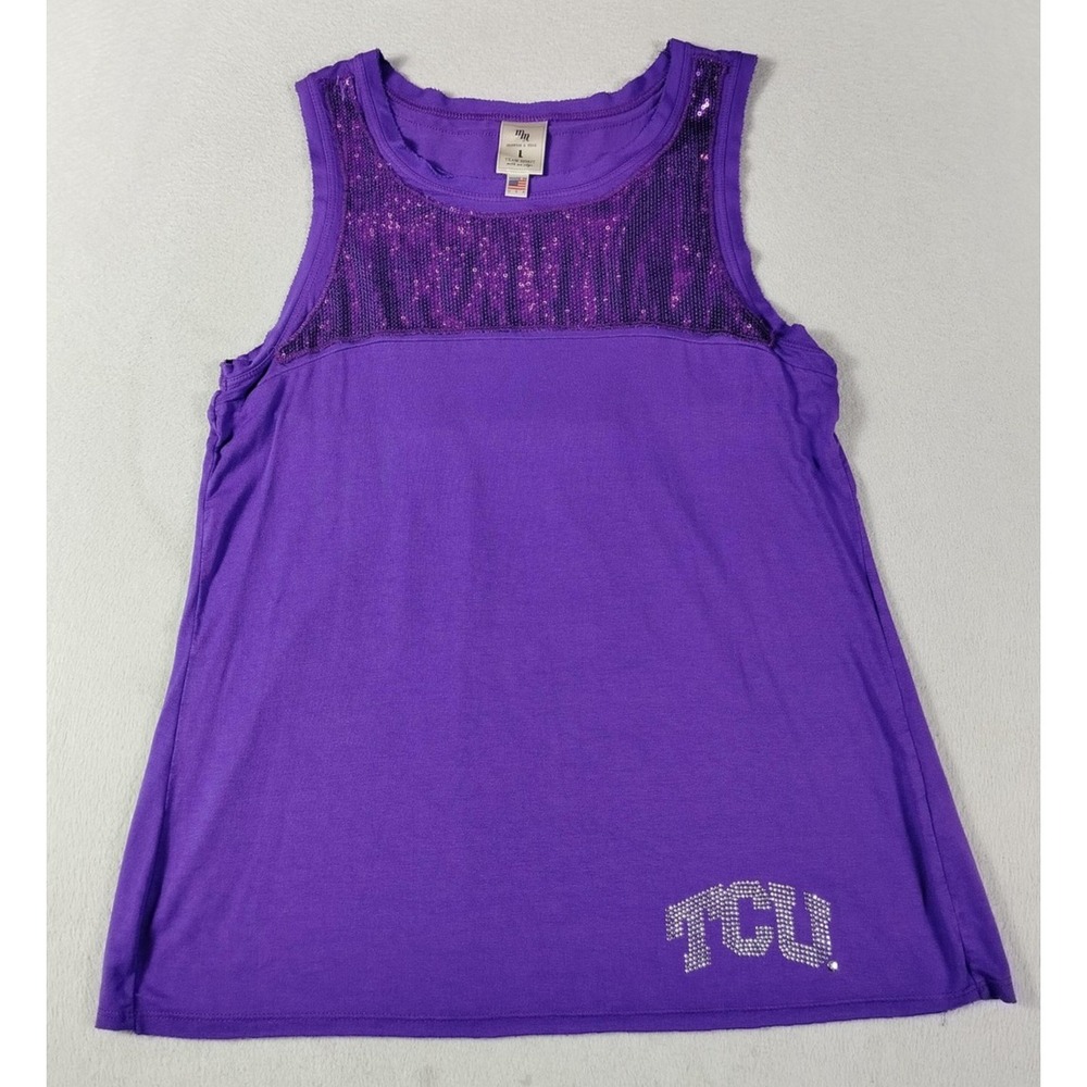 TCU Horned Frogs Shirt Womens Large Purple‎ NCAA Football Meesh & Mia Tank